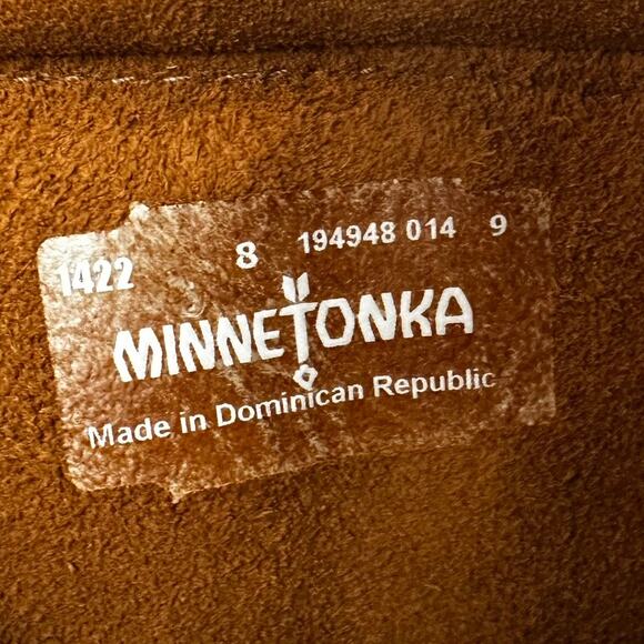 Minnetonka Women's Tall Front Lace Up Knee High Moccasin Boots Size 8 Fringe - Picture 8 of 8